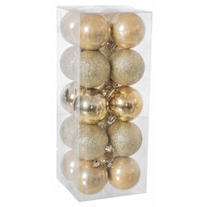 Julekugler Gylden Plastik 6 x 6 x 6 cm (20 Dele) (20 enheder)