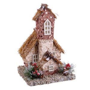 Julepynt Multifarvet Natur Polyfoam Hus 15,5 x 16 x 24,5 cm