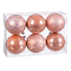 Julekugler Beige Plastik 8 x 8 x 8 cm (6 enheder)