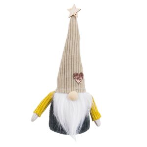 Julepynt Grøn Beige Sand Materiale Julemanden 20 cm